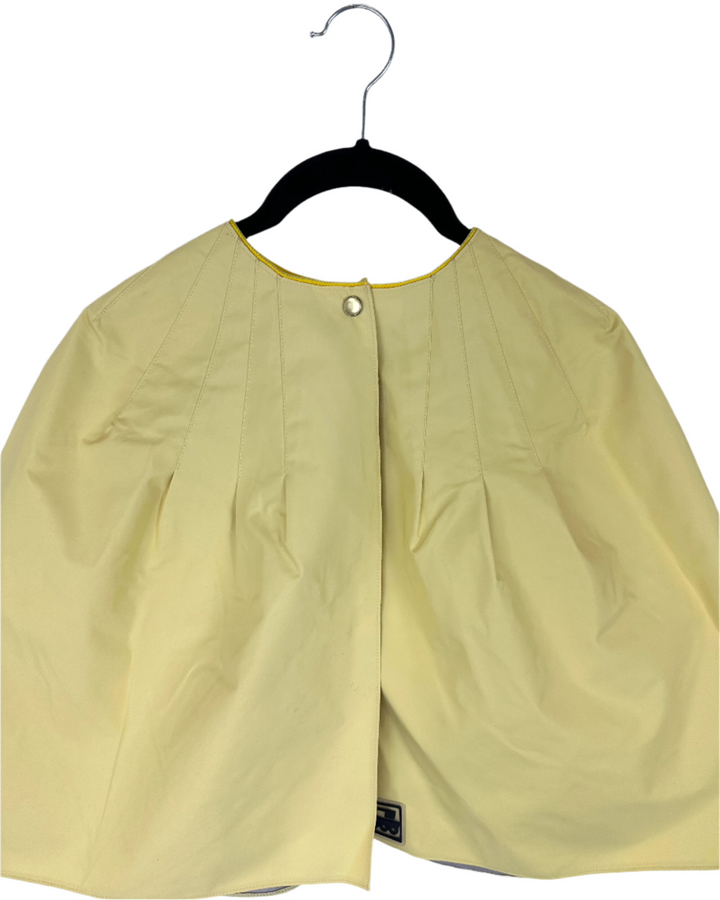 Butter Yellow Cropped Rain Poncho - Size 0-12