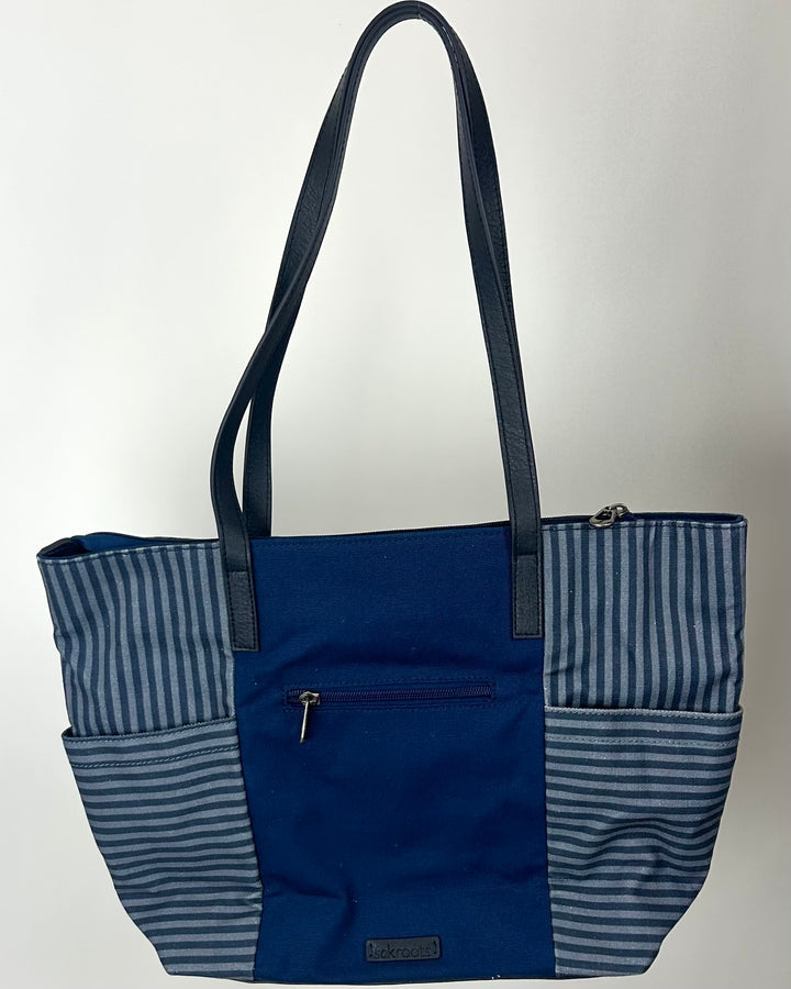 Blue Embroidered Tote Bag