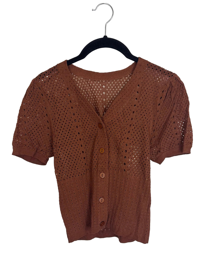 Mocha Pointelle Top - Size 2/4