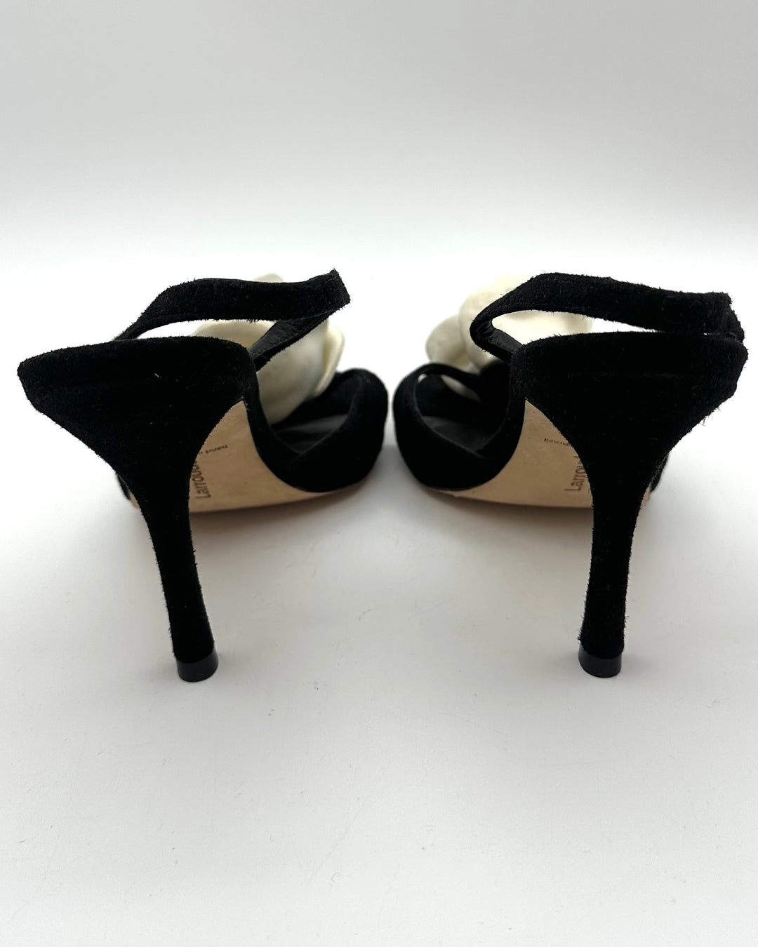 Black and White Rose Heels - Size 6 and 7