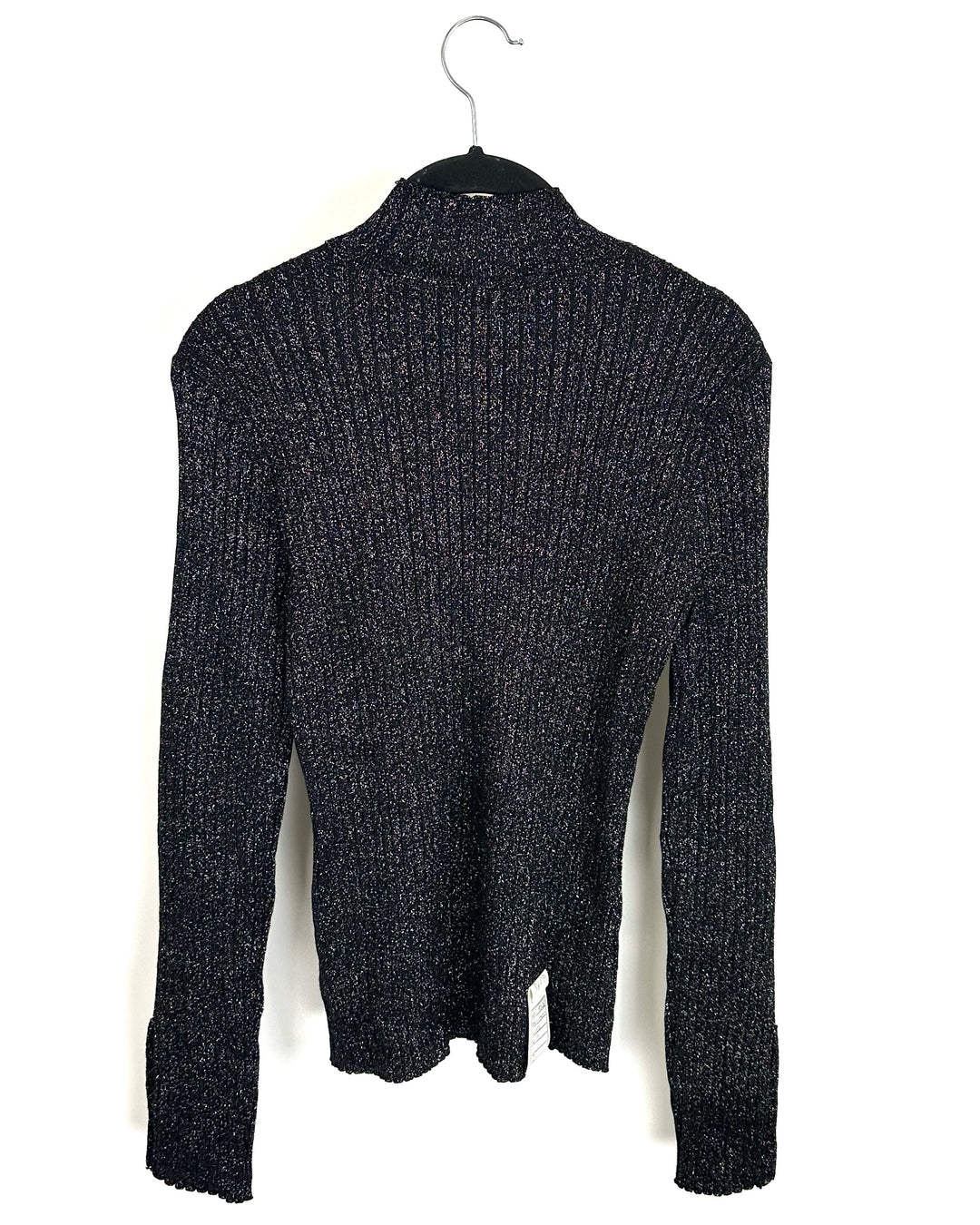 Black Mock Turtleneck Shimmery Top - Size 4/6