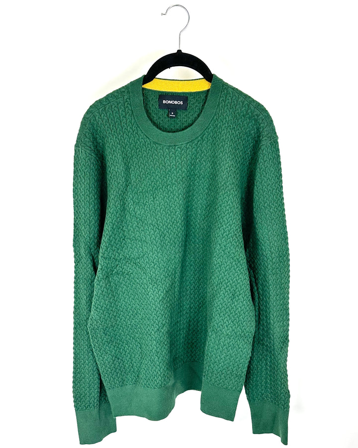 Green Cable Knit Sweater - Mens Medium / Womens Large