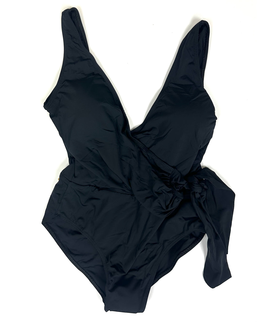 Black Wrap One Piece Swimsuit - Size 4/6