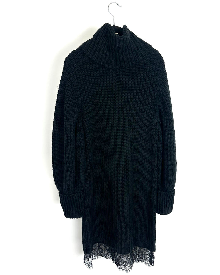 Black Knit Turtleneck Sweater Dress- Size 6/8