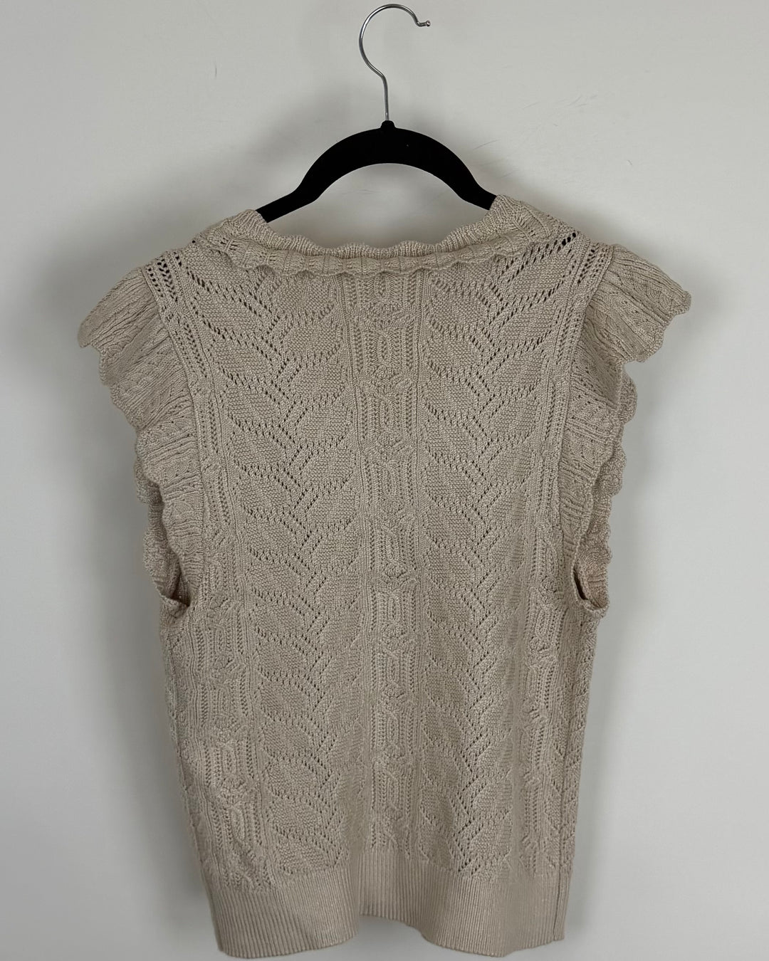Light Taupe Ruffle Sweater - Size 2/4