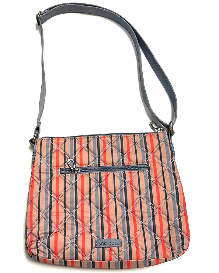 Quilted Striped Pattern Crossbody Bag