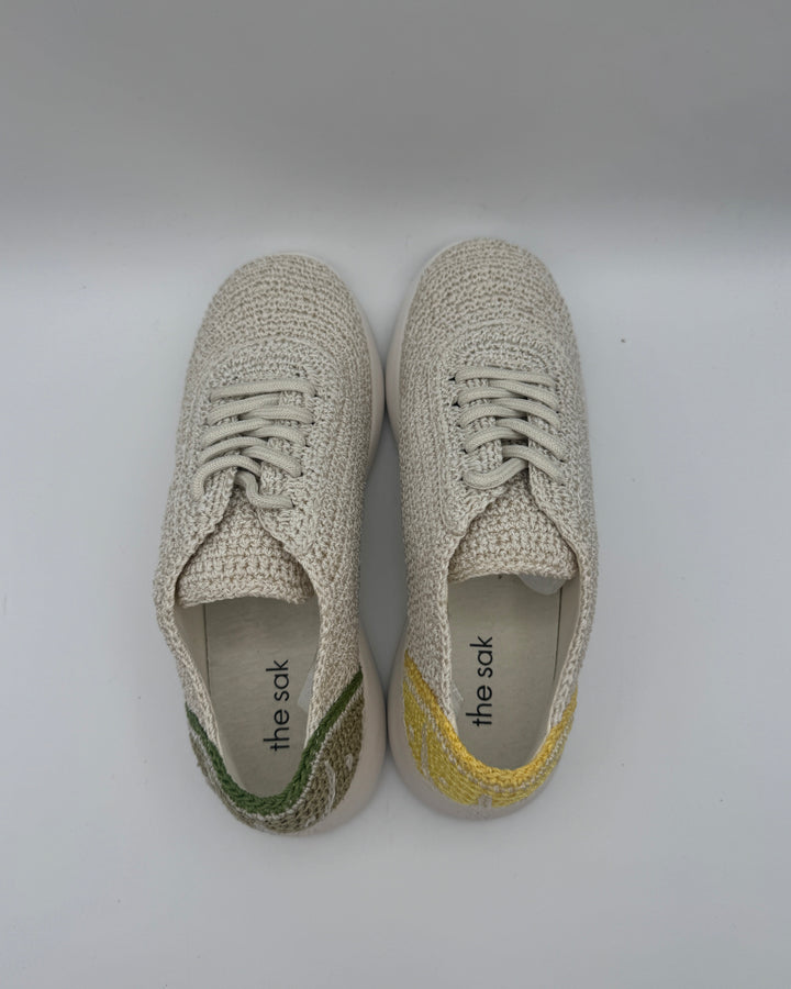 White Crochet Sneakers With Fruit Detail - Size 6