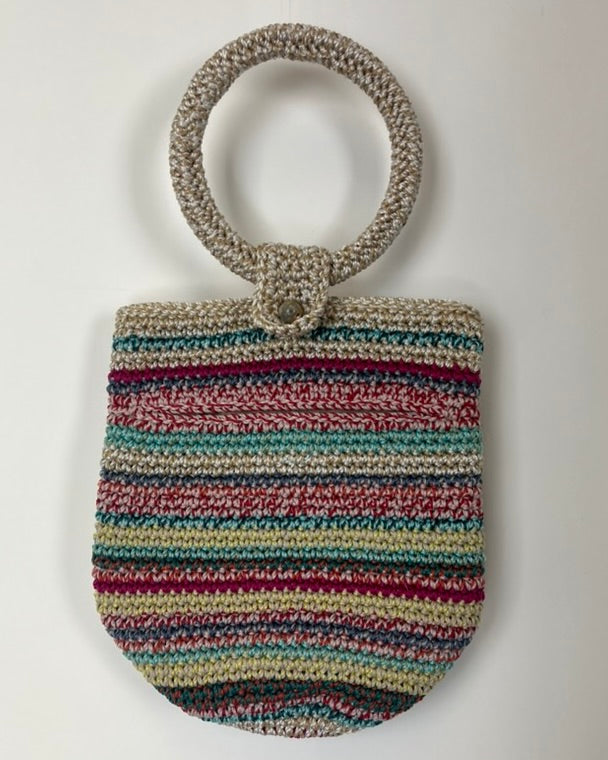 Striped Crochet Bracelet Bucket Bag