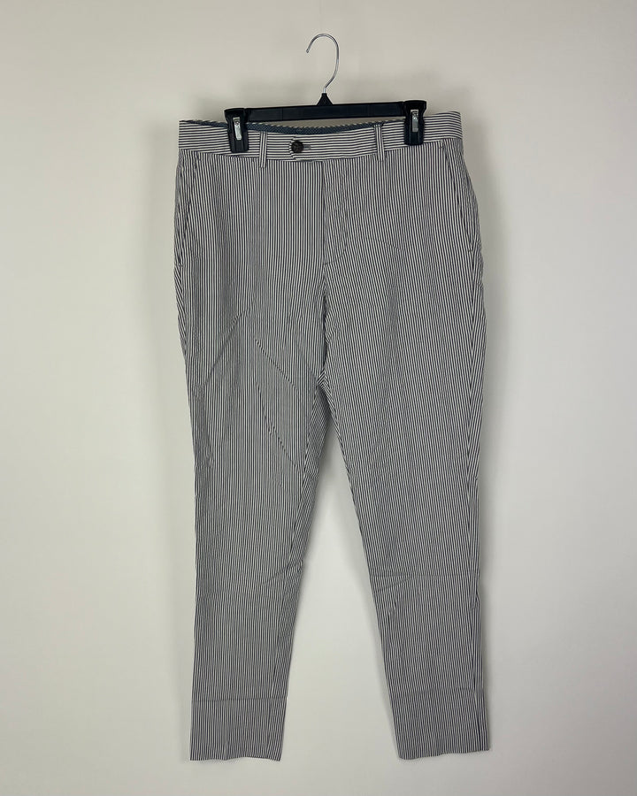 MENS White And Blue Pinstripes Pants - 32X32
