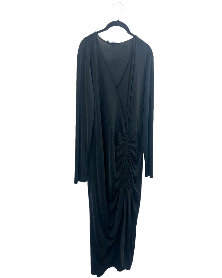 Black Ruched Dress - Size 2X