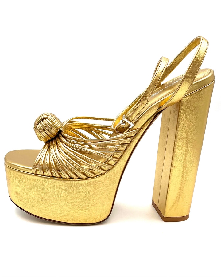 Gold Metallic Platform Heels - Size 7.5