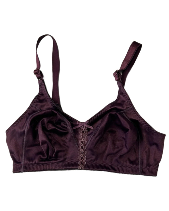 Quartz Purple Wireless Lace Detail Bralette - 34C
