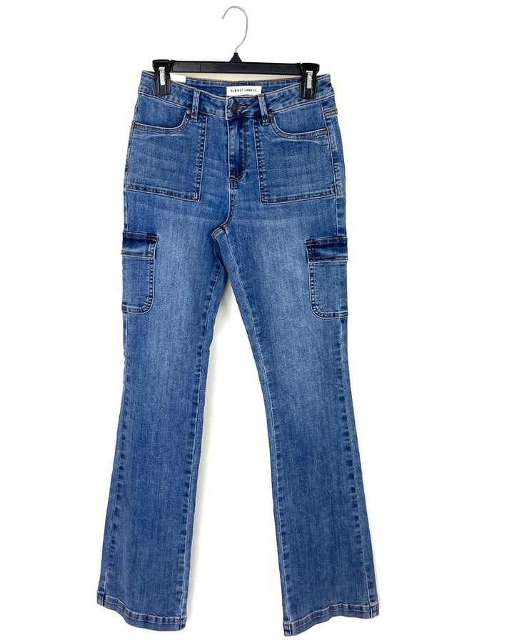 High Rise Bootcut Jeans With Side Pockets - Size 0/2