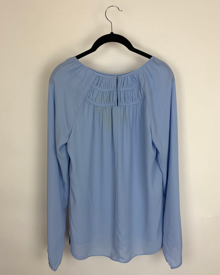 Periwinkle Chiffon Long Sleeve Blouse - Size 6/8