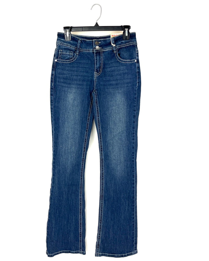 Dark Wash Mid-Rise Bootcut Jeans - Size 0/2
