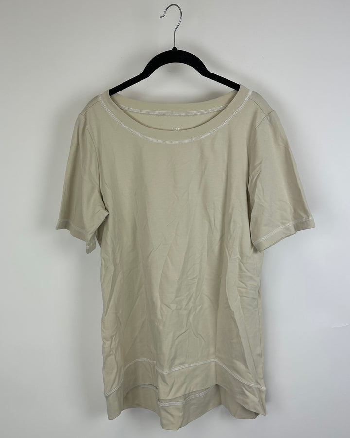 Beige Short Sleeve Top - Size 6/8