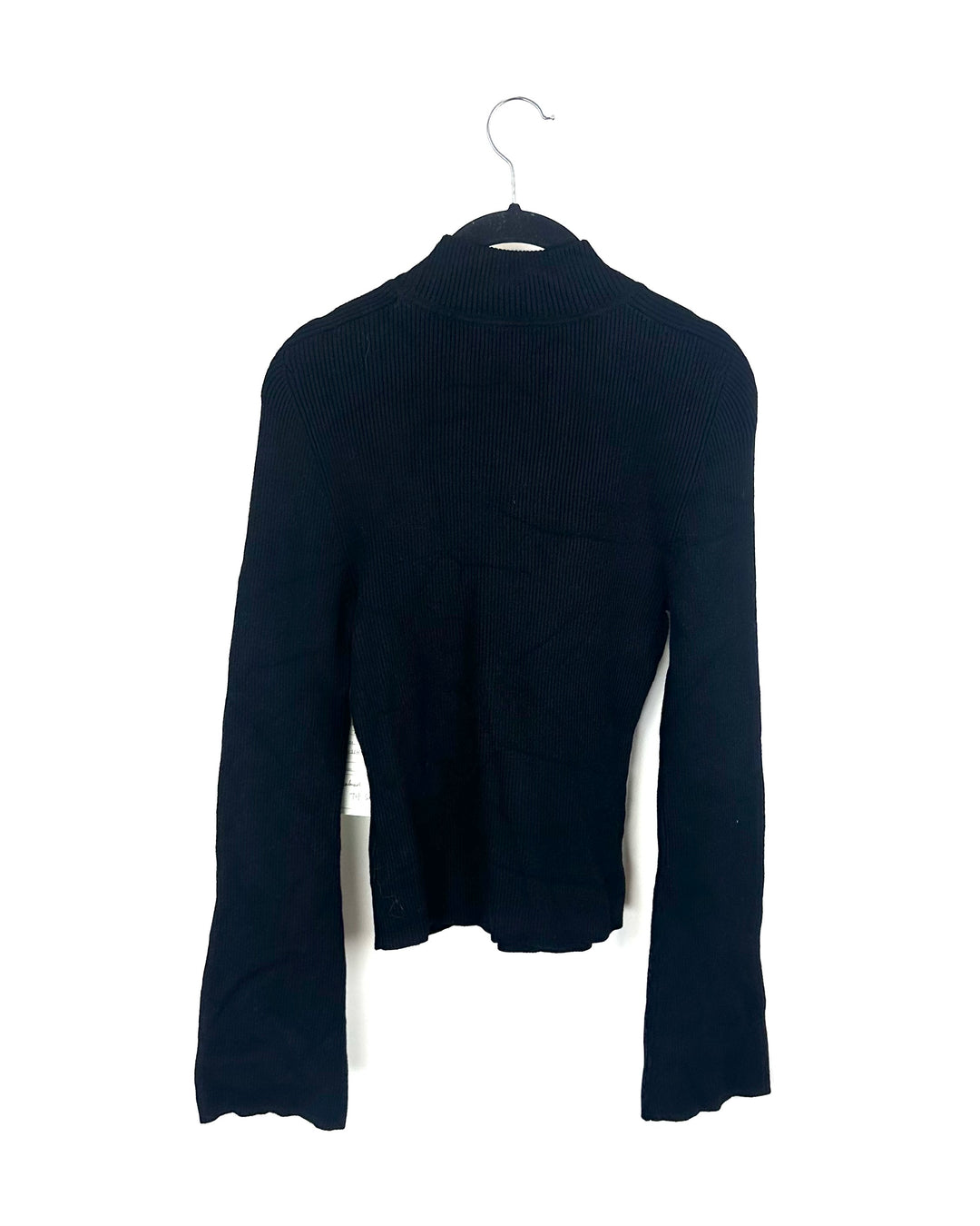 Black Ribbed Long Sleeve Sweater- Medium