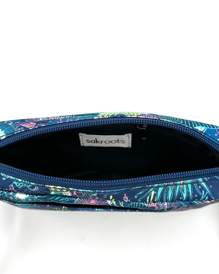 Teal Water Motif Crossbody Wallet