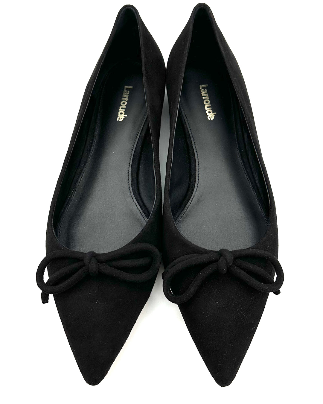 Black Suede Bow Ballet Flat - Size 8