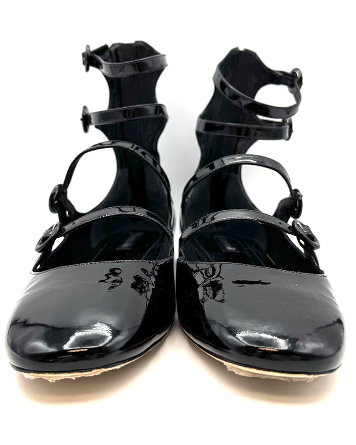 Black Tall Buckle Flat - Size 7 and 11