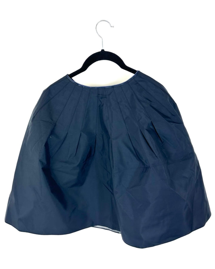 Dark Navy Blue Cropped Rain Poncho - Size 0 -16