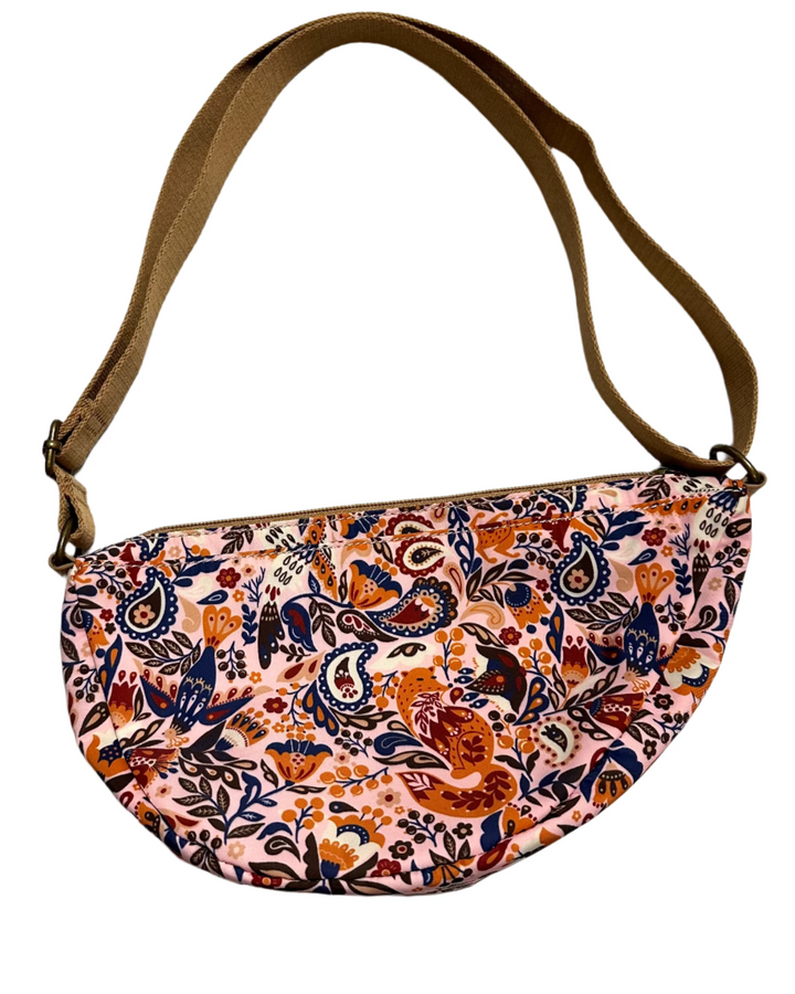 Pink Paisley Crossbody Sling Bag