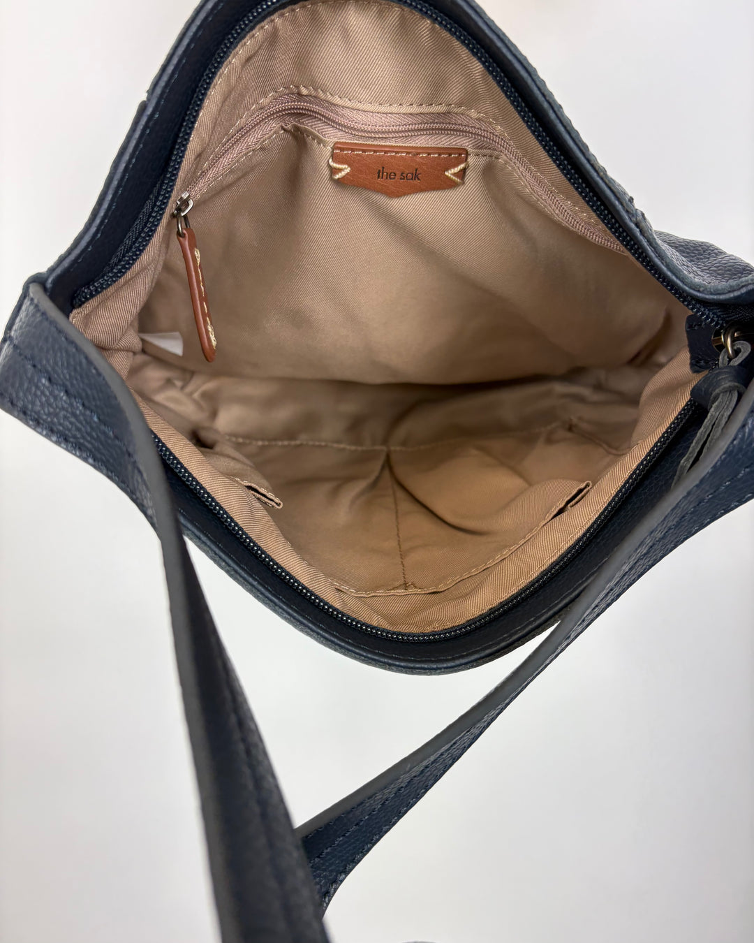 Iron Grey Leather Slouch Bag