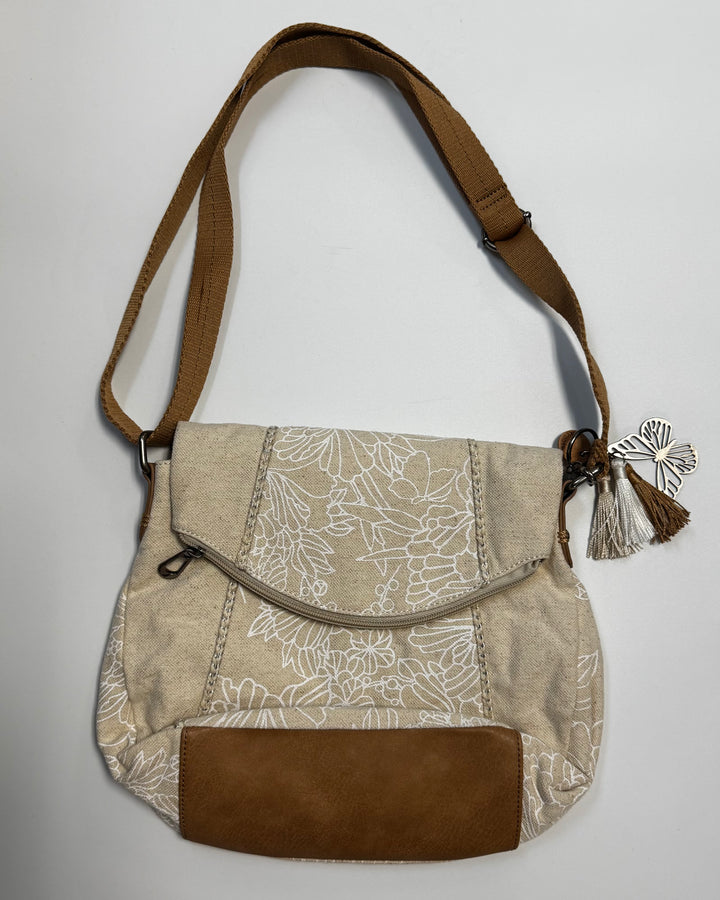 Light Sand Floral Print Sachel Bag