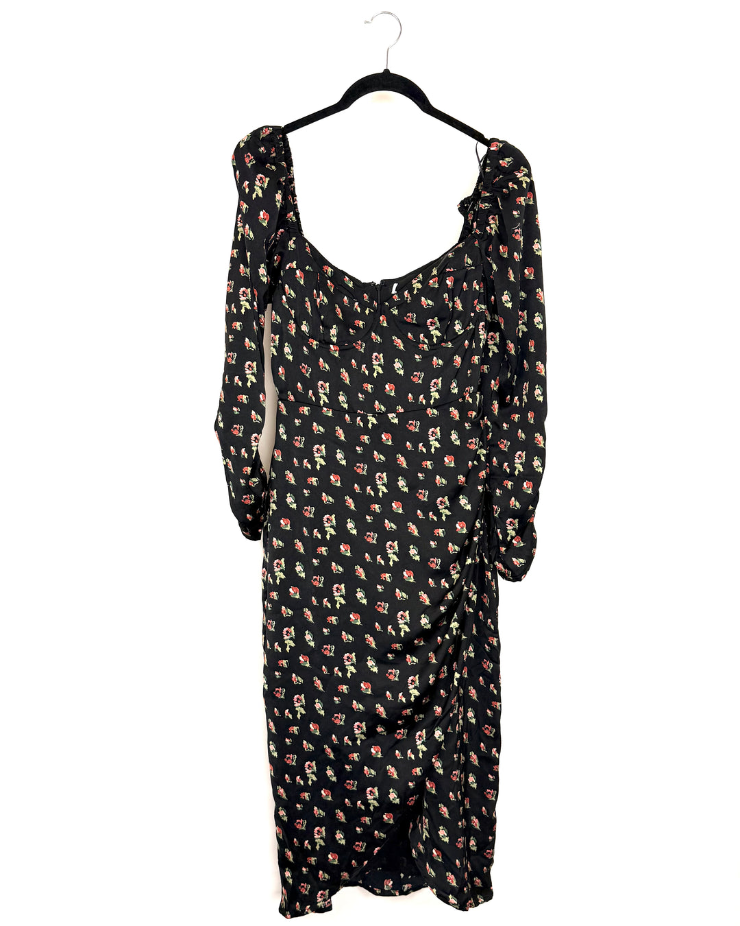 Black Floral Dress - Size 6/8