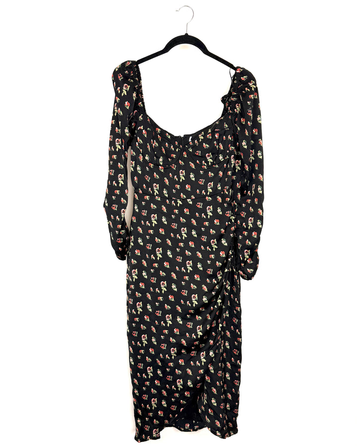 Black Floral Dress - Size 6/8