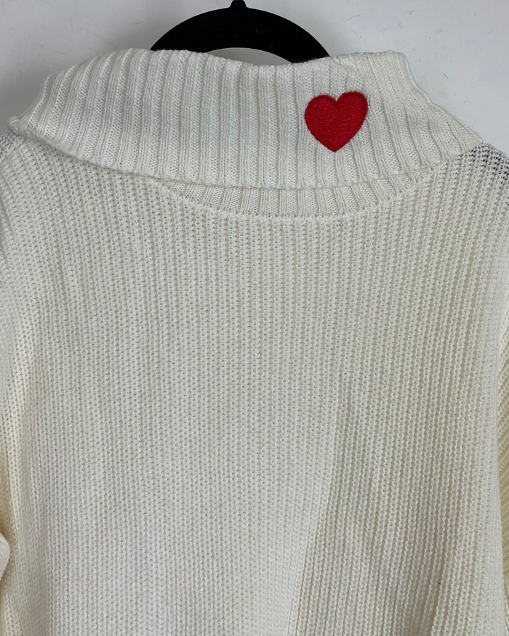 White Knit Turtleneck Sweater - Size 6/8
