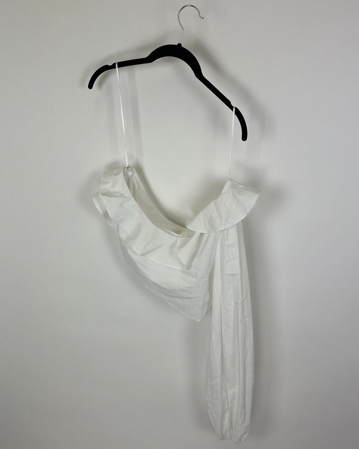 One-Shoulder Ruffle Crop Top - Size 6/8