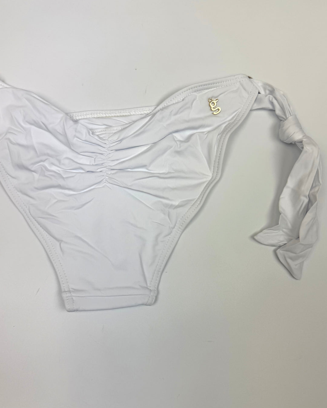 White & Gold Ring Bikini Bottom - Extra Small