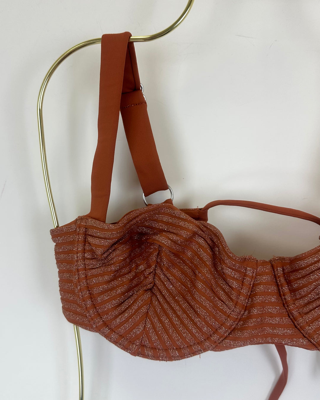 Metallic Brown Underwire Bikini Top - XS, S, M, XXL