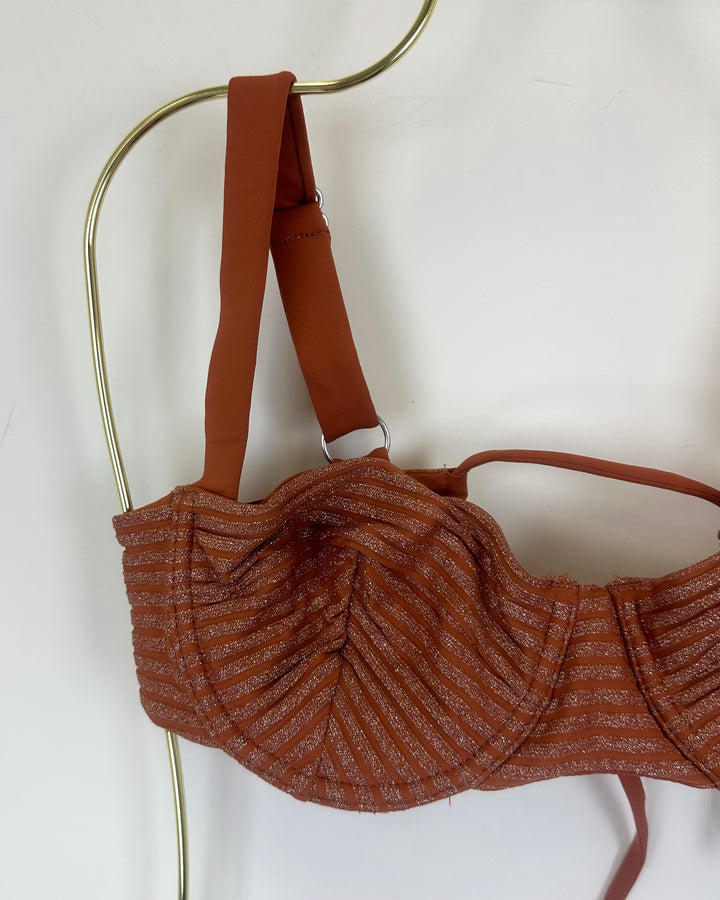 Metallic Brown Underwire Bikini Top - XS, S, M, XXL