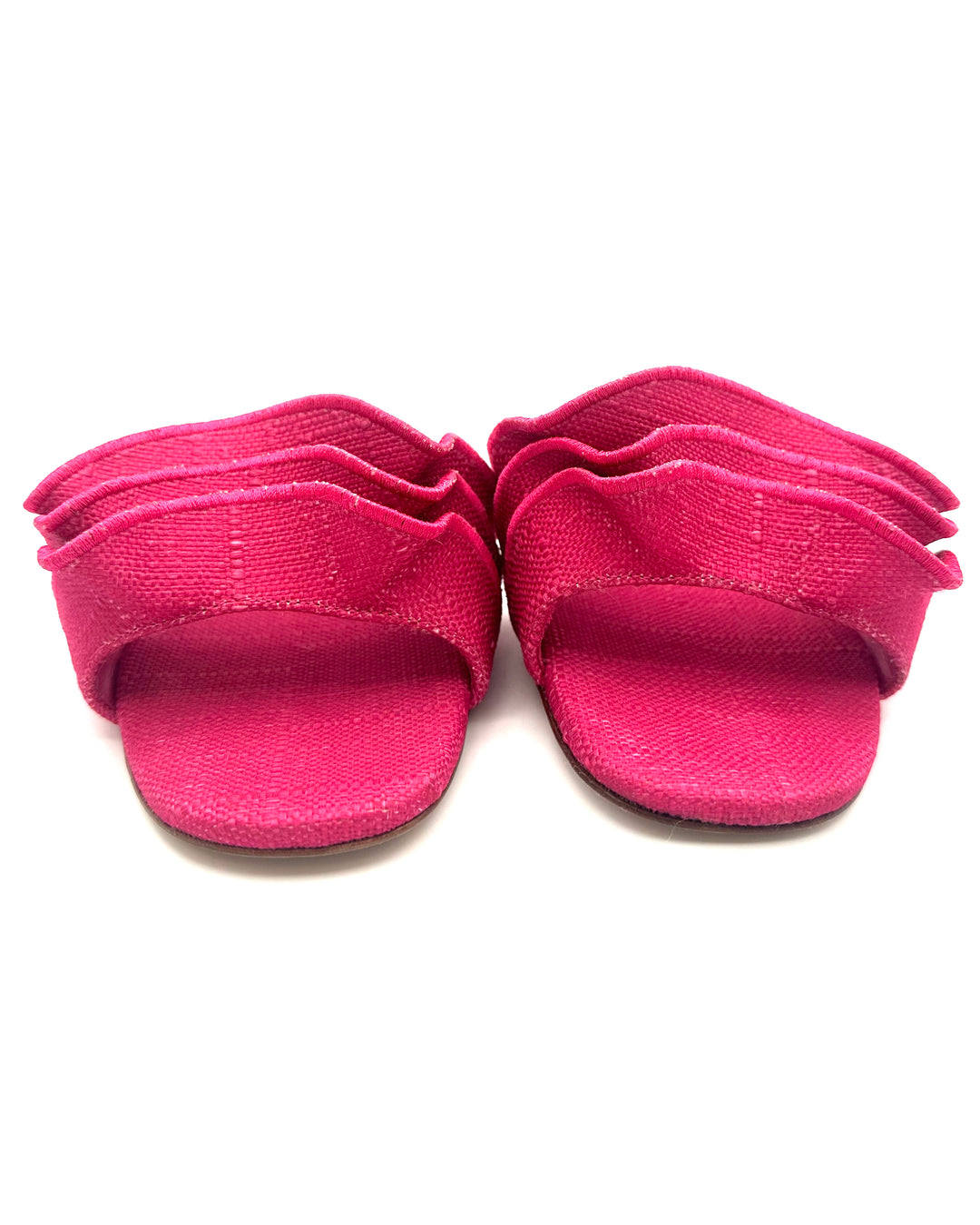 Pink Raffia Ruffle Sandal - Size 6.5