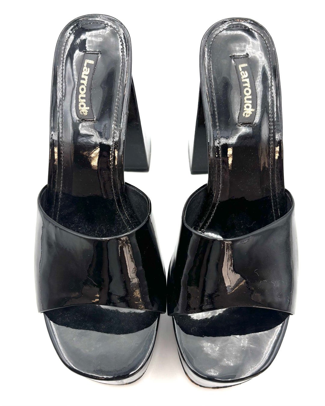Larroude Black Platform Mule - Size 8