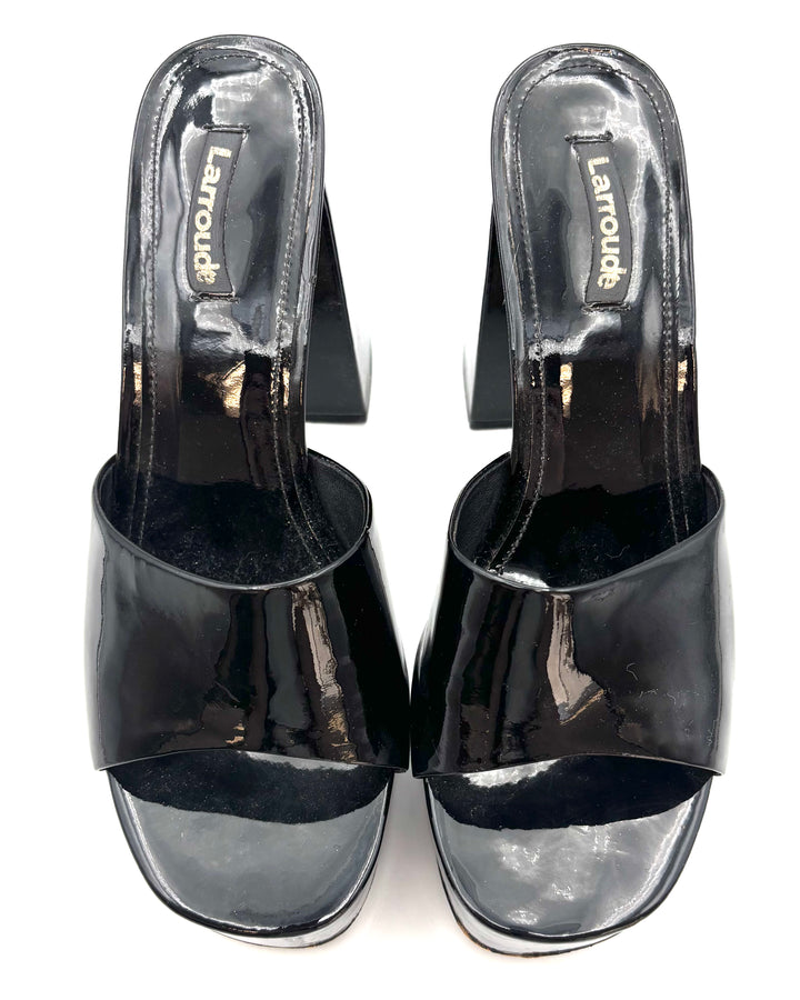 Larroude Black Platform Mule - Size 8