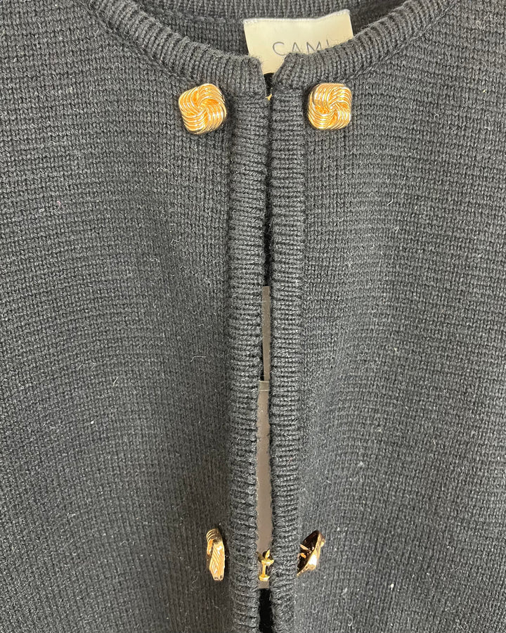 Black and Gold Button Cardigan - Size 6/8