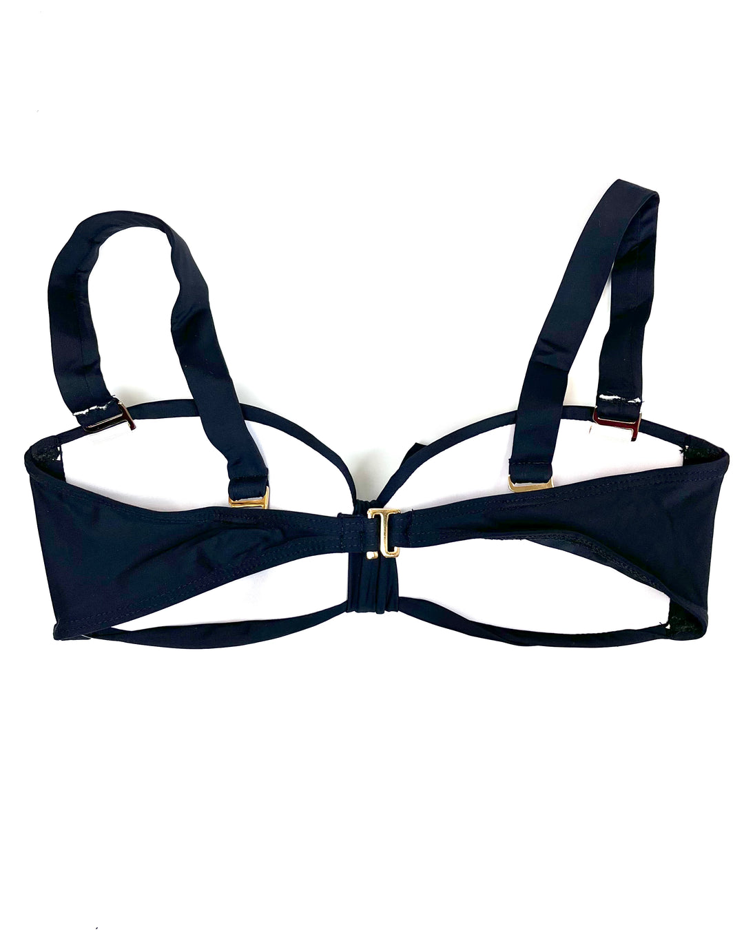 Black Removable Strap Bikini Top - Small