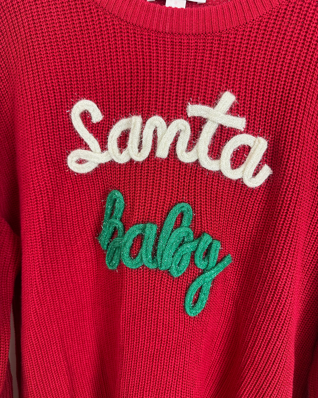 Red Santa Baby Sweater- Size 6/8