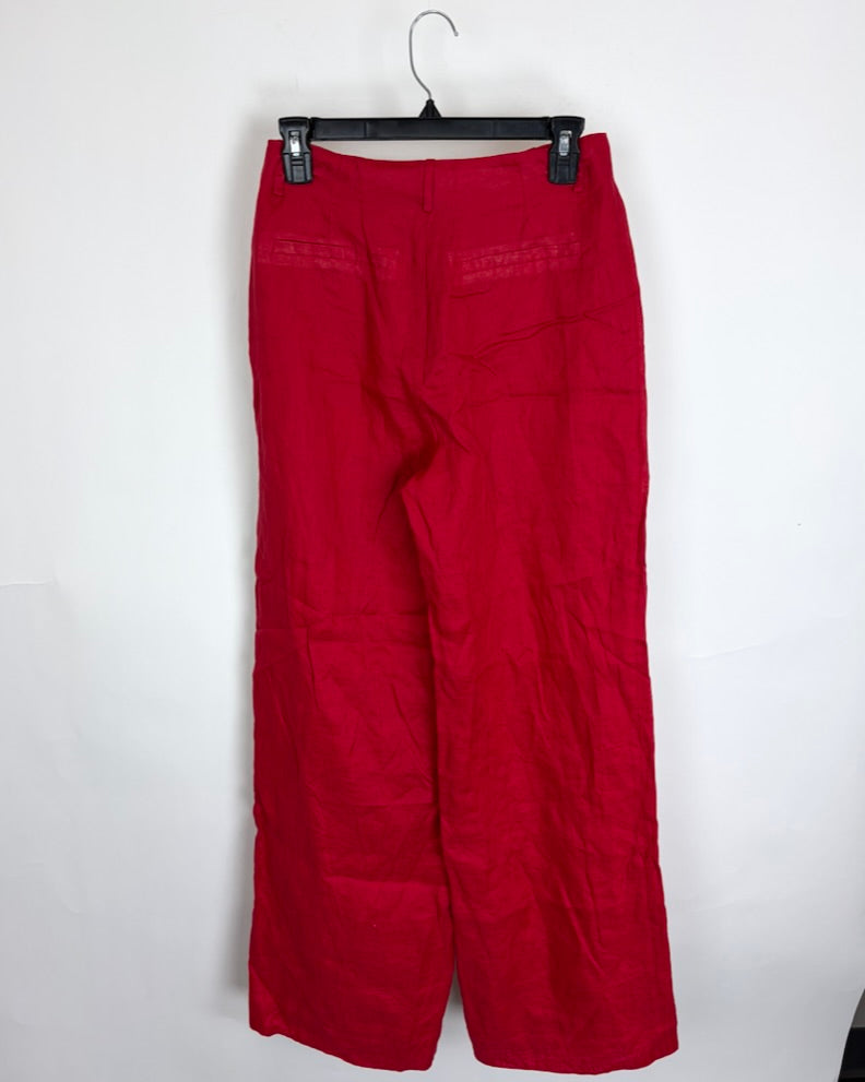 Cupid Red Linen Trousers - Size 4