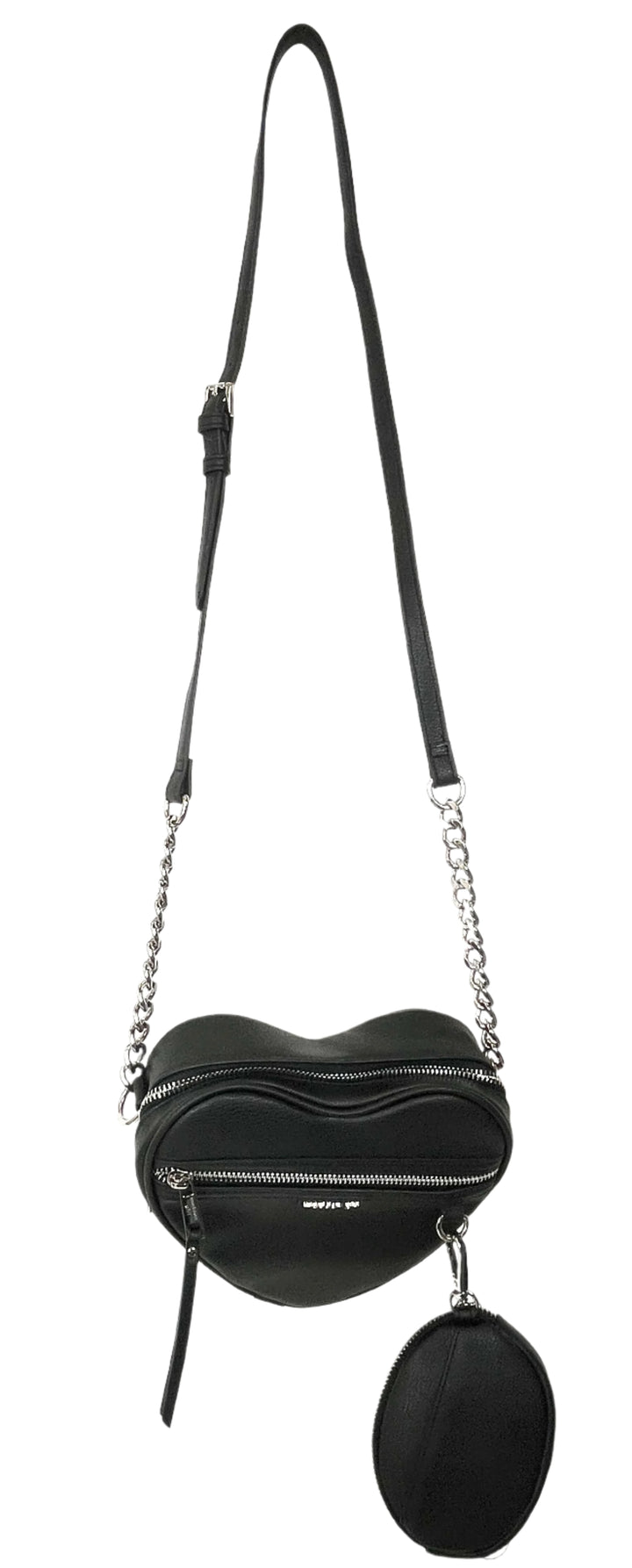 Black Heart Shaped Bag With Coin Purse