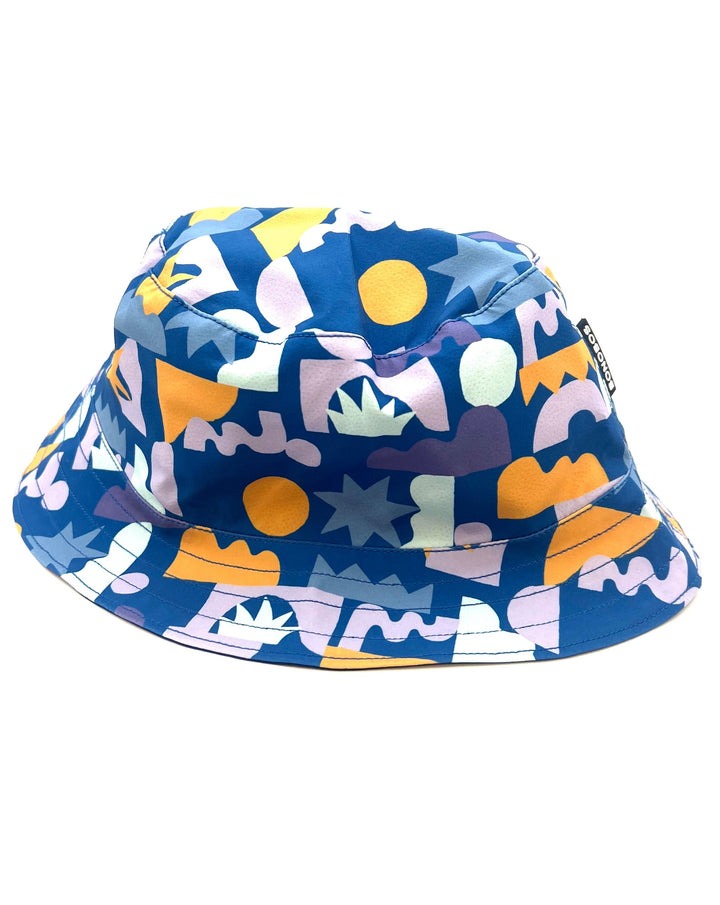 MENS Geometric Blue Reversible Bucket Hat