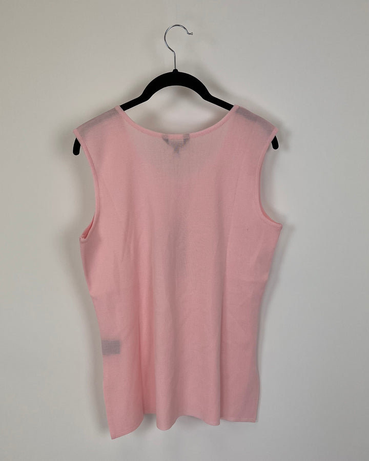 Pale Pink Knit Tank Top - Size 24/26W