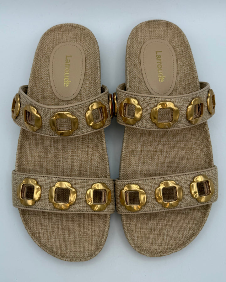 Raffia Slip On Sandals - Size 6.5