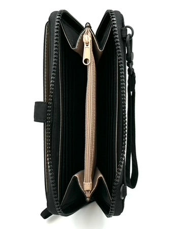 Black Leopard Print Wallet/Wristlet/Crossbody Bag