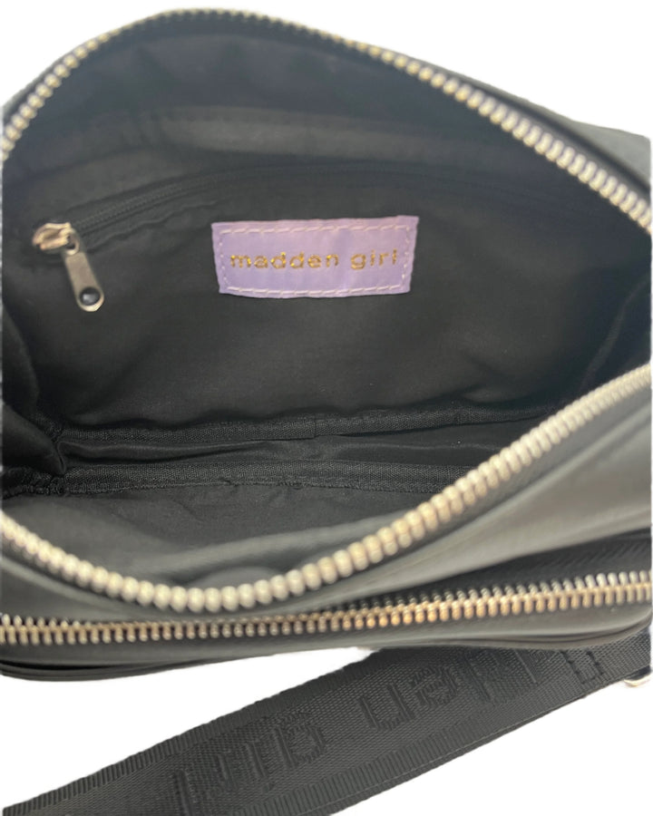 Black Crossbody Bag With Rhinestoned Coin Purse