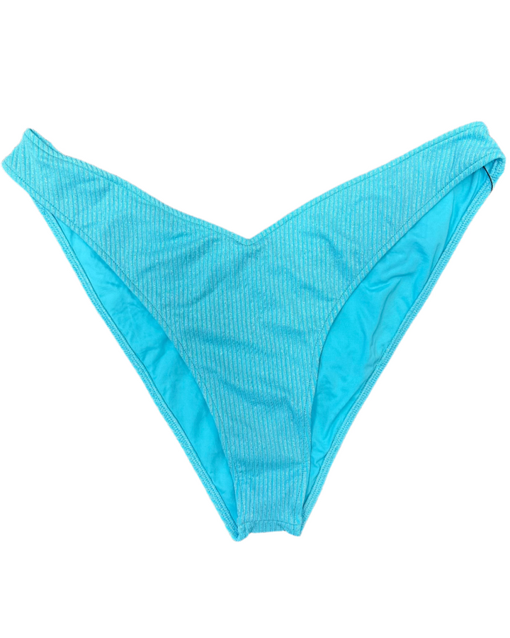 Metallic Blue High Cut And Cheeky Bikini Bottom - Extra Large and Extra Extra Large