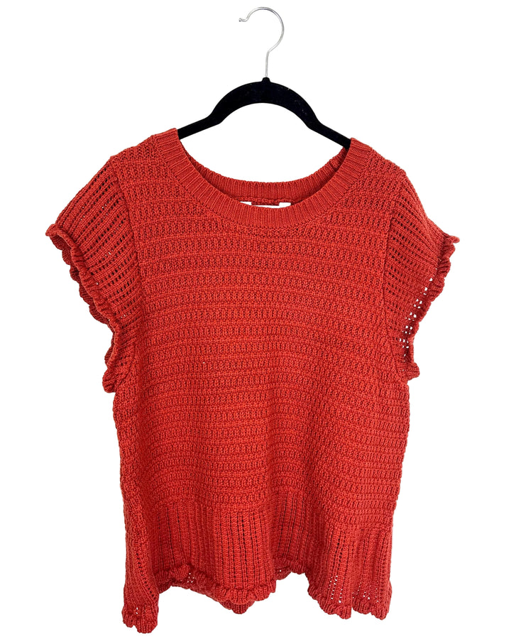 Burnt Orange Knit Sweater - Size 8/10